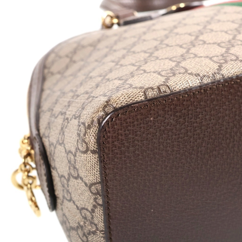 GUCCI(グッチ) GGスプリーム オフィディア シェリーライン PVC レザー 2WAY ハンド ショルダーバッグ ベージュ 524533 レディース