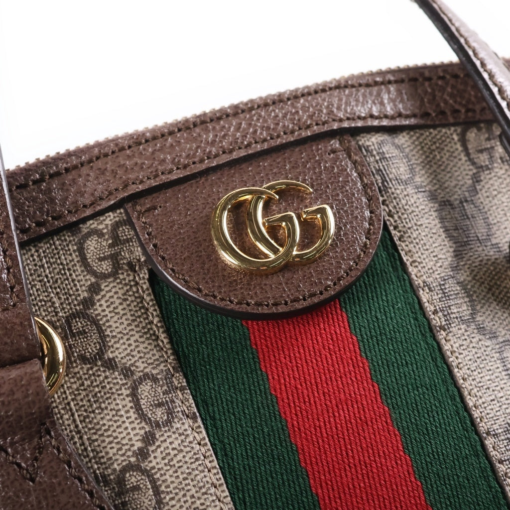 GUCCI(グッチ) GGスプリーム オフィディア シェリーライン PVC レザー 2WAY ハンド ショルダーバッグ ベージュ 524533 レディース