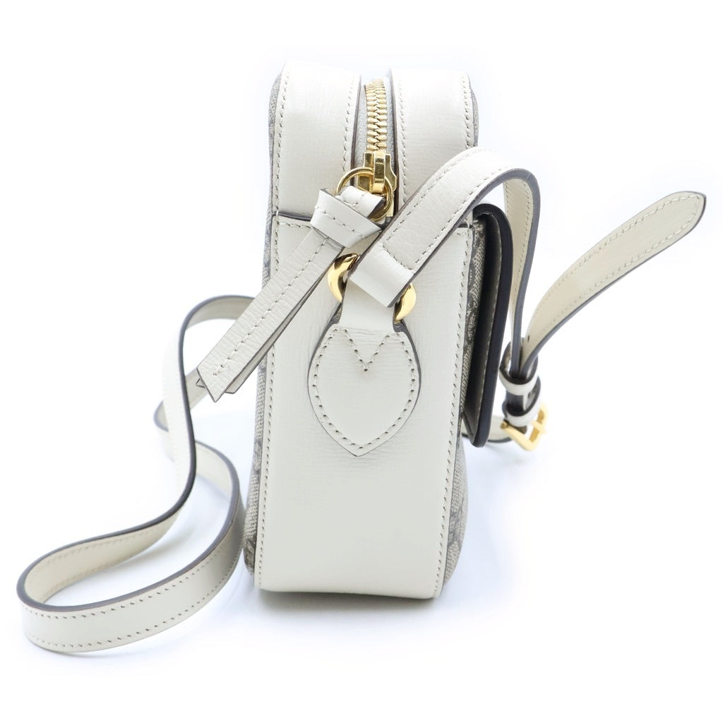 GUCCI(グッチ) ホースビット1955 ショルダーバッグ スモール GGキャンバス レザー ホワイト/ベージュ 645454 レディース