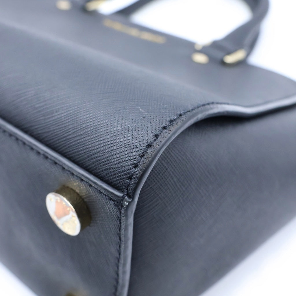 MICHAEL KORS(マイケルコース) ロゴ レザー 2WAY ハンド ショルダーバッグ ブラック ゴールド金具 レディース
