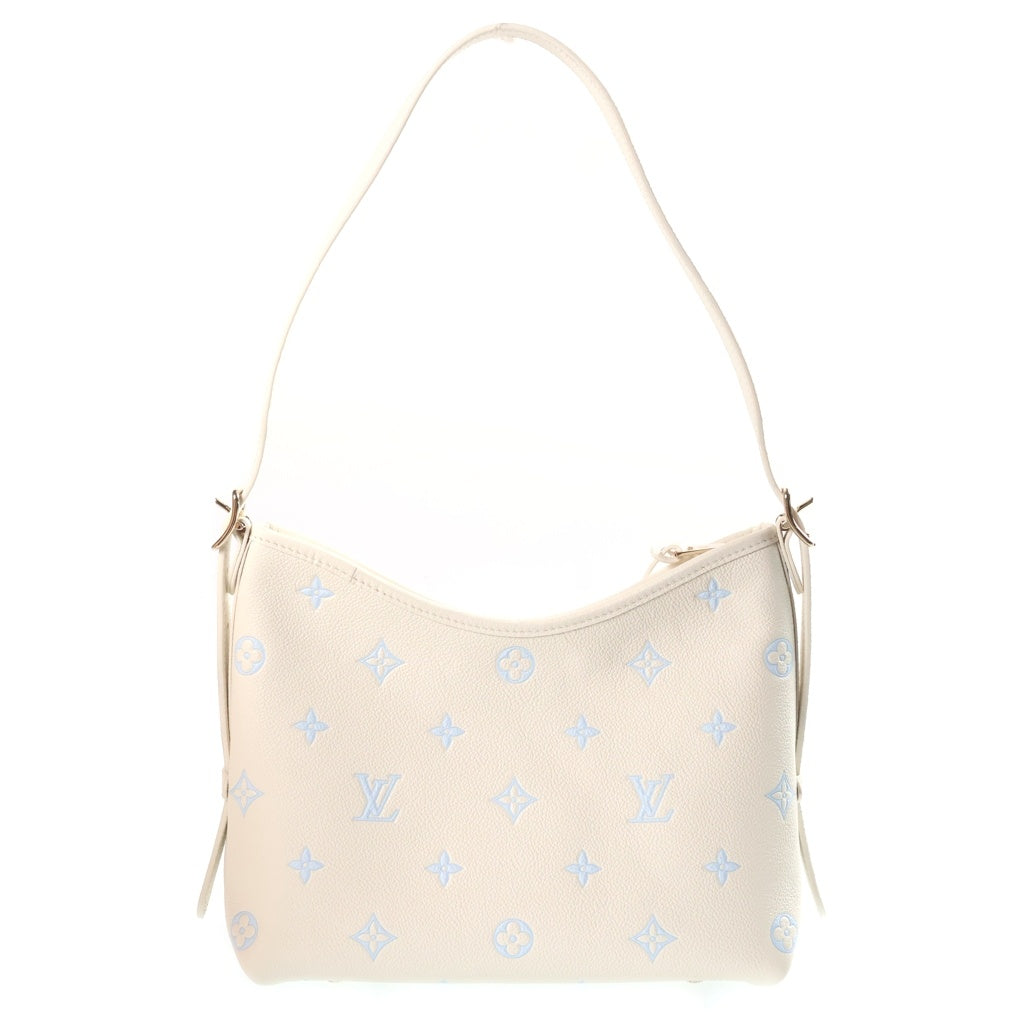 LOUIS VUITTON(ルイヴィトン) キャリーオールPM モノグラム アンプラント レザー ワンショルダーバッグ ゴールド金具 ホワイト/ライトブルー M27573 レディース