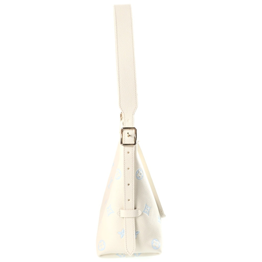 LOUIS VUITTON(ルイヴィトン) キャリーオールPM モノグラム アンプラント レザー ワンショルダーバッグ ゴールド金具 ホワイト/ライトブルー M27573 レディース
