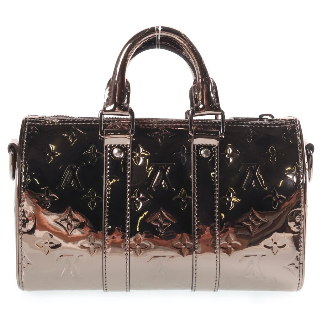 LOUIS VUITTON(ルイヴィトン) モノグラムミラー キーポル バンドリエール25 メタリックレザー 2WAY ハンド ショルダーバッグ シルバー金具 ガンメタ M26903 レディース