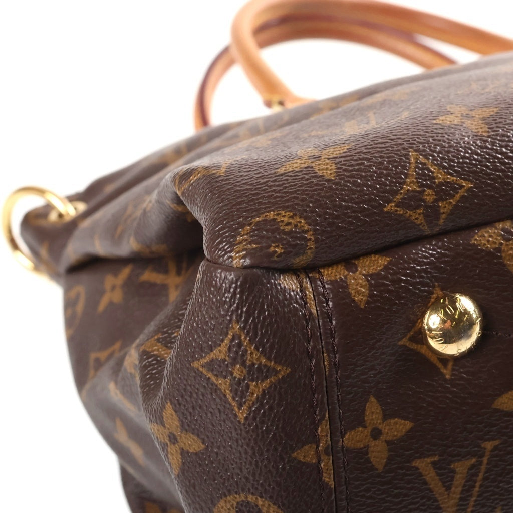 LOUIS VUITTON(ルイヴィトン) モノグラム パラス 2WAYハンドバッグ ショルダーバッグ ブラウン×レッド レザー×PVC M41175 ゴールド金具 レディース