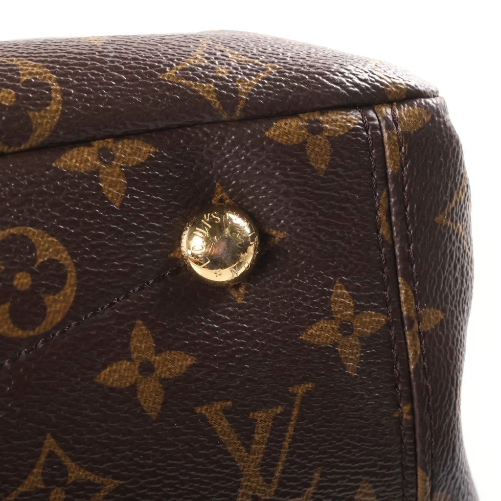 LOUIS VUITTON(ルイヴィトン) モノグラム パラス 2WAYハンドバッグ ショルダーバッグ ブラウン×レッド レザー×PVC M41175 ゴールド金具 レディース