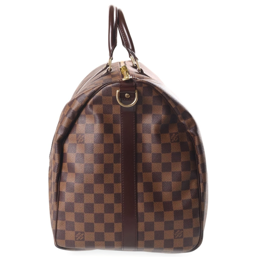 LOUIS VUITTON(ルイヴィトン) ダミエ キーポルバンドリエール55 ボストンバッグ トラベルバッグ ハンドバッグ ショルダーバッグ ブラウン レザー×PVC N41414 ゴールド金具 レディース