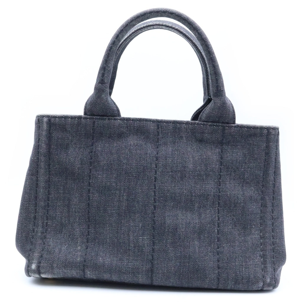 PRADA(プラダ) カナパ ミニ デニム ハンドバッグ ブラック 1BG439 レディース