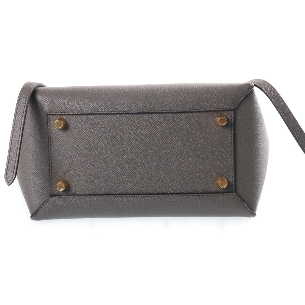 CELINE(セリーヌ) ベルトバッグ ミニ 2WAY ハンド ショルダーバッグ ゴールド金具 グレー レディース