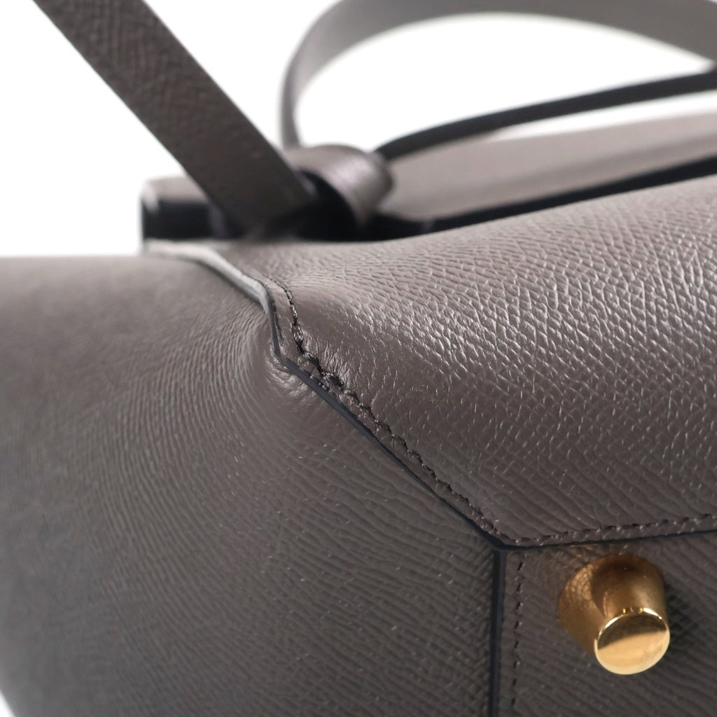 CELINE(セリーヌ) ベルトバッグ ミニ 2WAY ハンド ショルダーバッグ ゴールド金具 グレー レディース