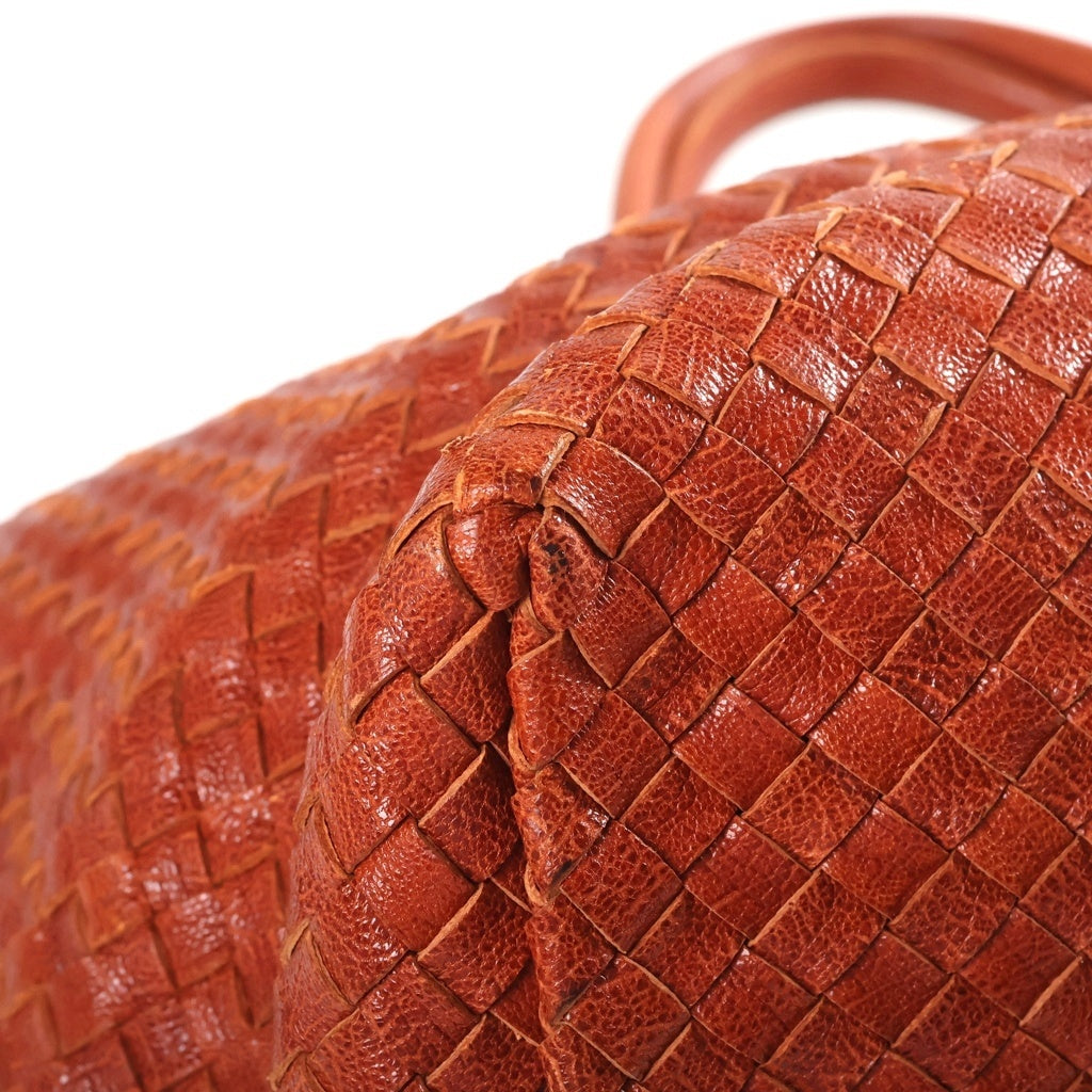 BOTTEGA VENETA(ボッテガヴェネタ) イントレチャート カバMM トートバッグ ハンドバッグ オレンジ ブラウン レザー