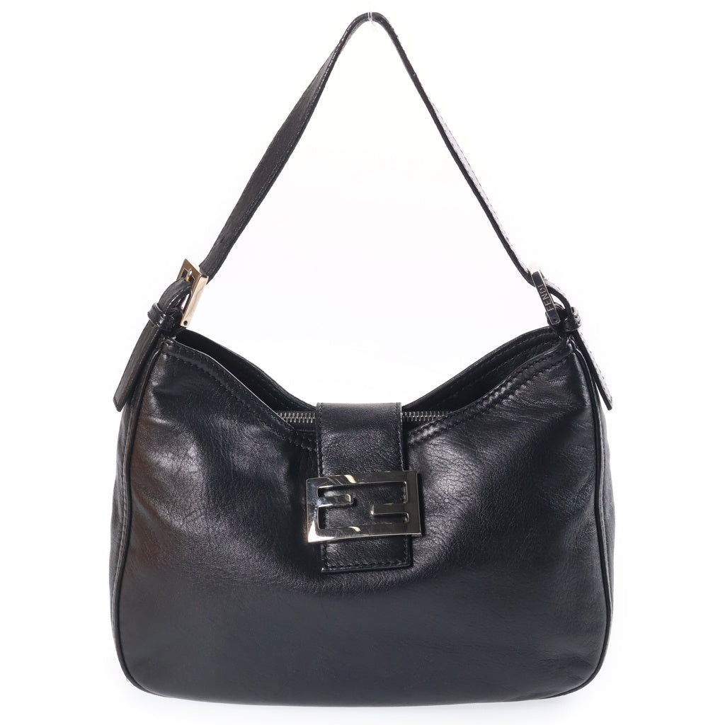 FENDI(フェンディ) マンマバケット ハンドバッグ ワンショルダーバッグ ブラック ナタレザー 8BR036 レディース