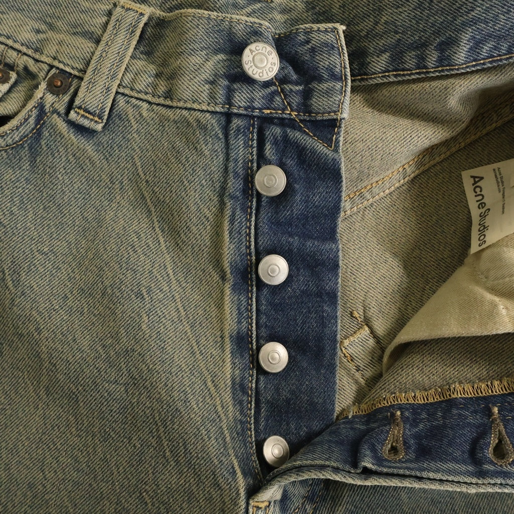 Acne Studios(アクネ ストゥディオズ) 2023F FN Delta ワイドレッグデニムパンツ ブルー A00443 レディース