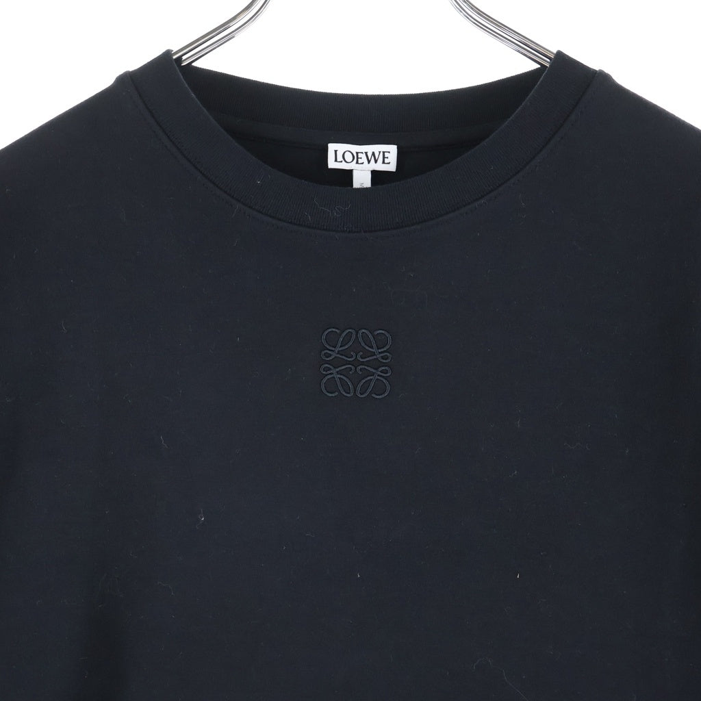 LOEWE(ロエベ) アナグラム刺繍 クルーネック半袖Tシャツ カットソー ブラック #XS 1727170 レディース
