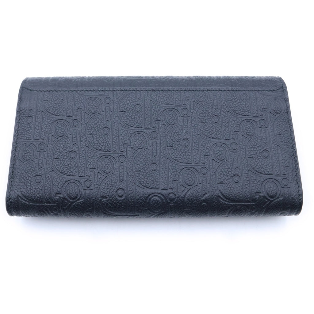 Christian Dior(クリスチャンディオール) グラビティ エンボスレザー ロングフラップ ウォレット長財布 ブラック 2ESBC328FLG_H00N レディース