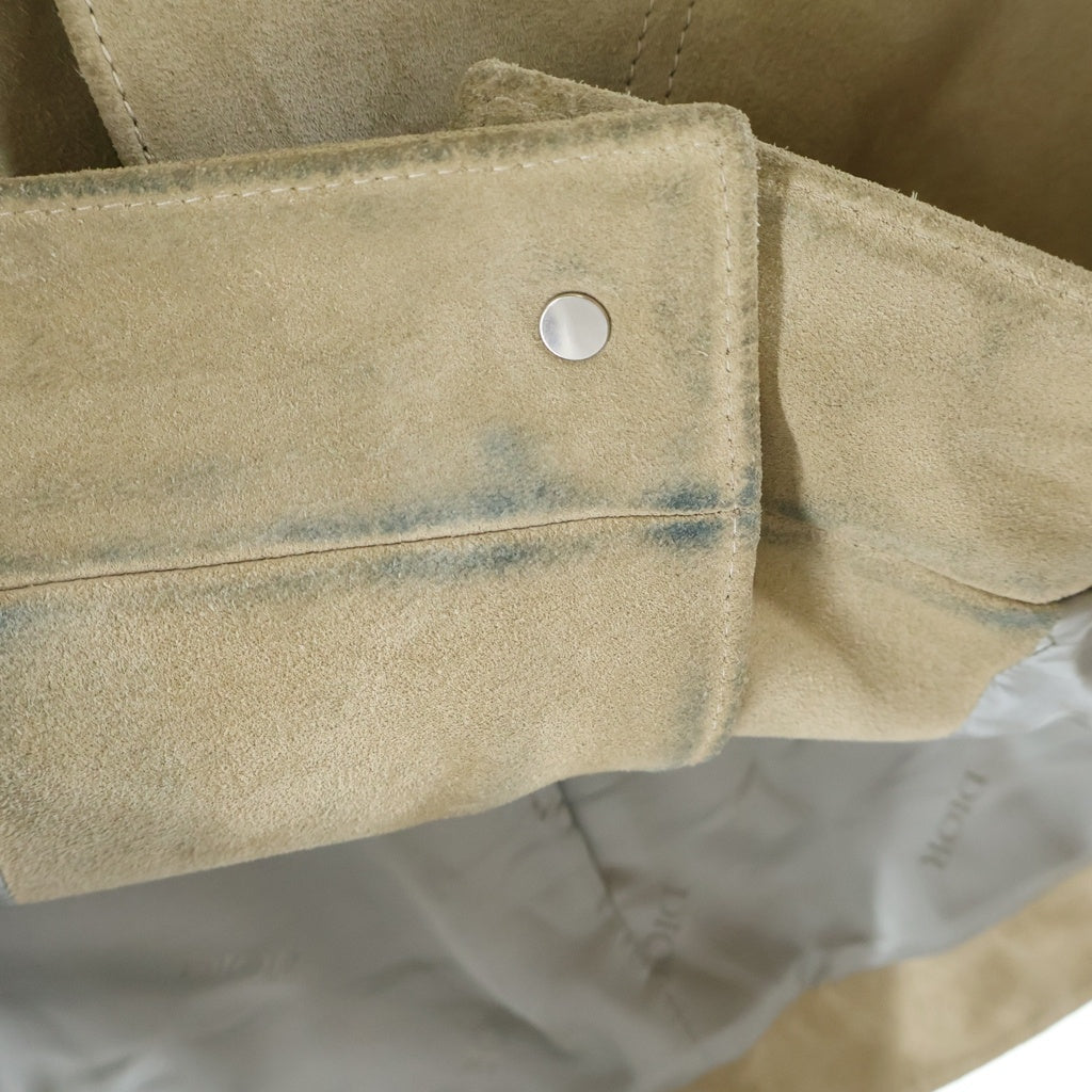 Christian Dior(クリスチャンディオール) 2024 Suede Leather Trucker Jacket スエード 袖ウール切り替え トラッカージャケット カーフレザー イタリア製 ベージュ 413L4260729