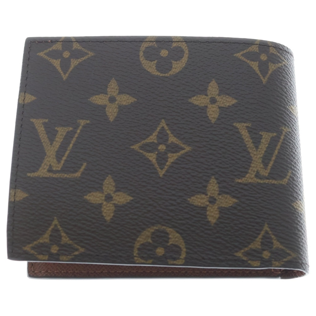 LOUIS VUITTON(ルイヴィトン) モノグラム ポルトフォイユ マルコ NM 三つ折り財布 コンパクトウォレット ブラウン レザー×PVC M62288 ゴールド金具
