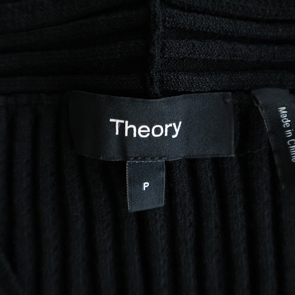 theory(セオリー) 半袖 リブニット トップス ブラック レディース