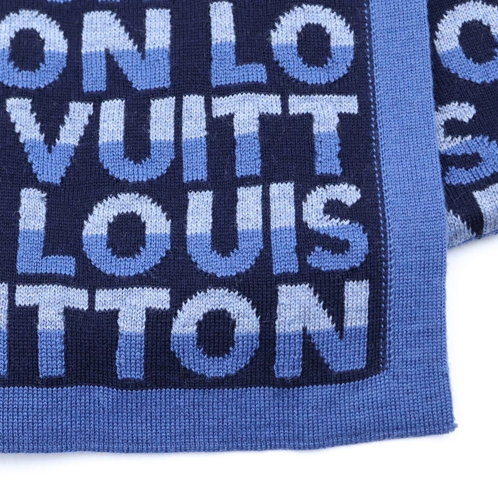 LOUIS VUITTON(ルイヴィトン) エシャルプ・LVスプリット ストール マフラー ブルー×ネイビー ウール M70910