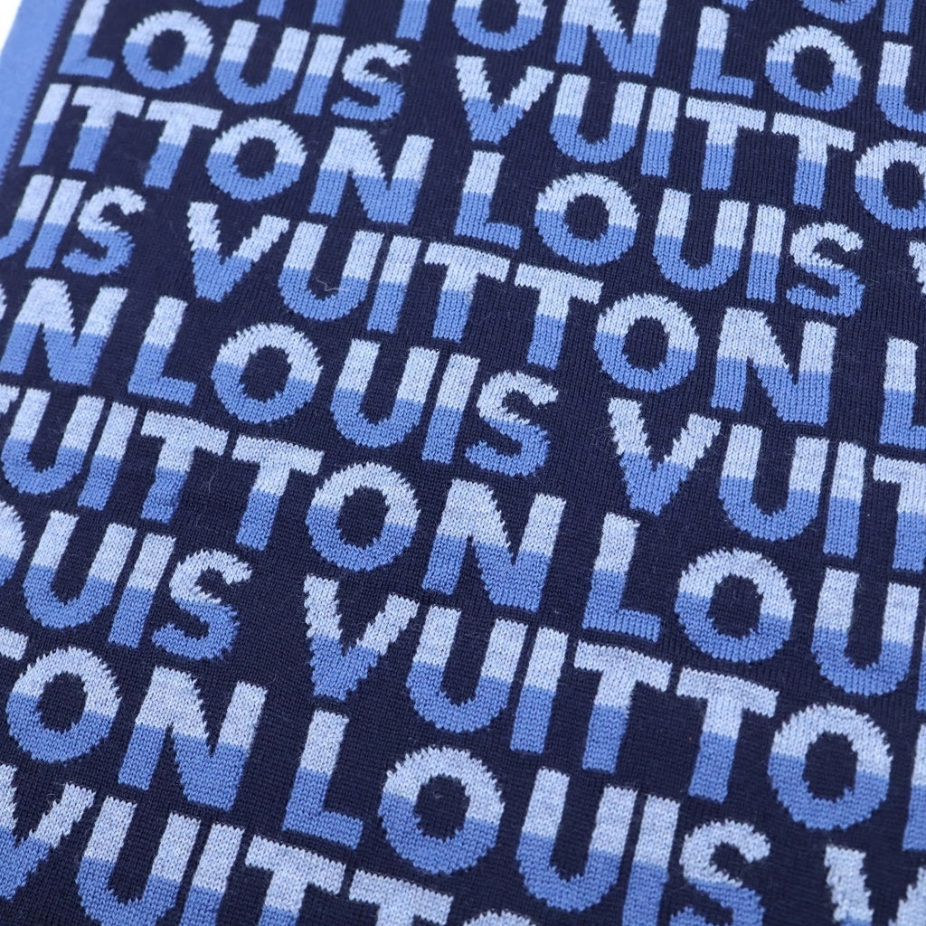 LOUIS VUITTON(ルイヴィトン) エシャルプ・LVスプリット ストール マフラー ブルー×ネイビー ウール M70910