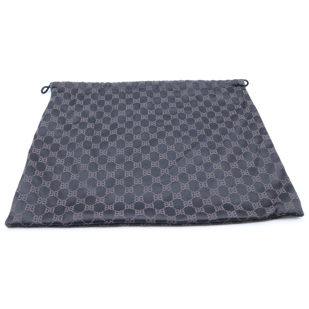GUCCI(グッチ) × BALENCIAGA バレンシアガ ハッカープロジェクト ジャッキー BBキャンバス レザー ワンショルダーバッグ ブラック シルバー金具 680118 レディース