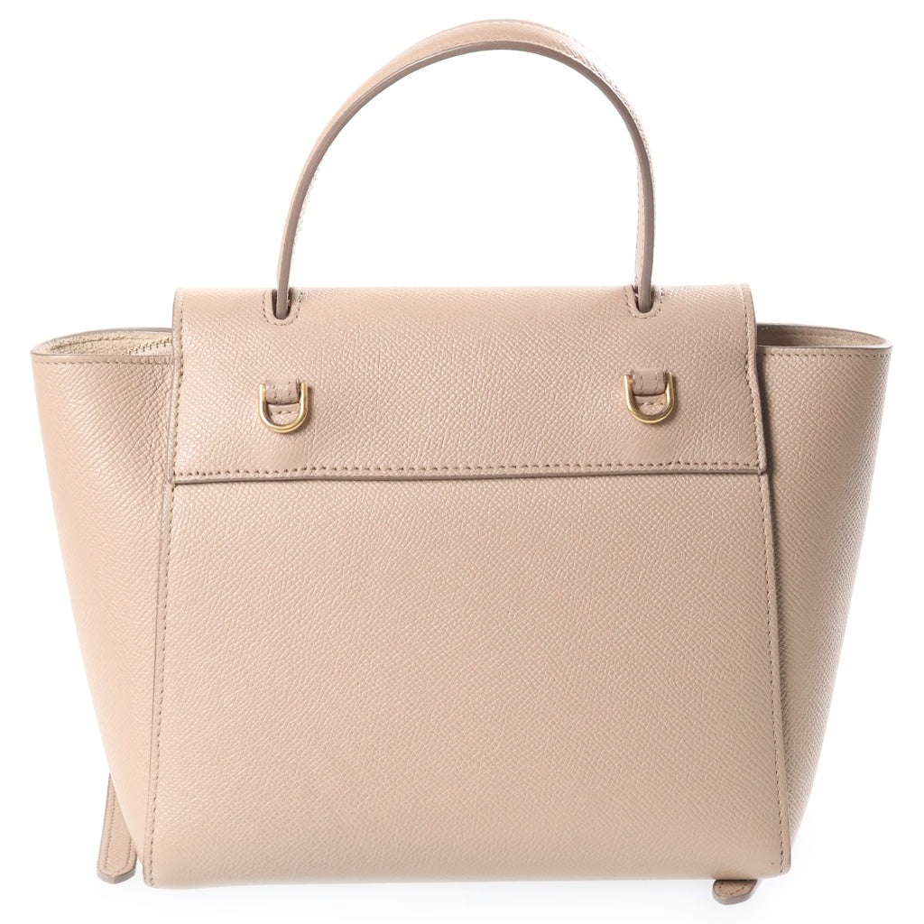 CELINE(セリーヌ) ベルトバッグ ナノ レザー 2WAY ハンド ショルダー バッグ ベージュ ゴールド金具 レディース
