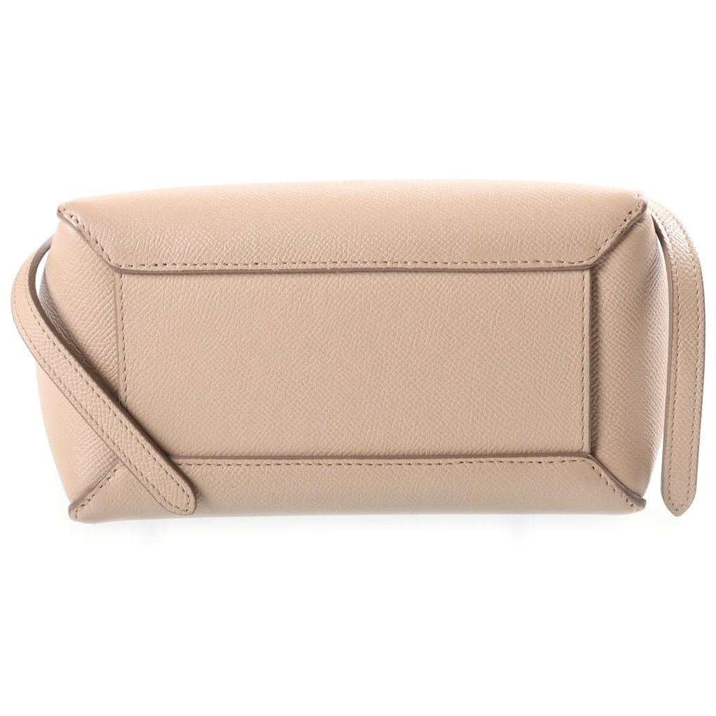 CELINE(セリーヌ) ベルトバッグ ナノ レザー 2WAY ハンド ショルダー バッグ ベージュ ゴールド金具 レディース