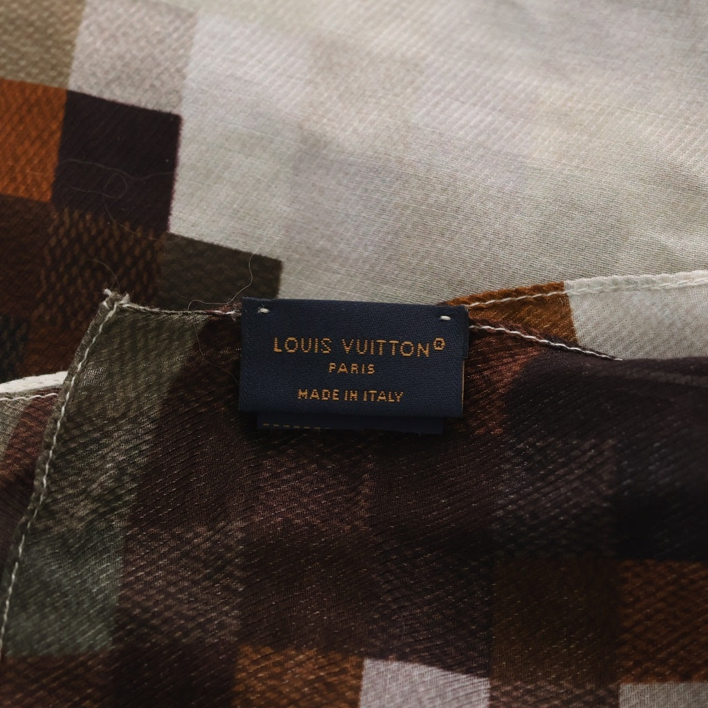 LOUIS VUITTON(ルイヴィトン) カウモフラージュ シルク混 ストール ブラウン/グレー M90705 レディース
