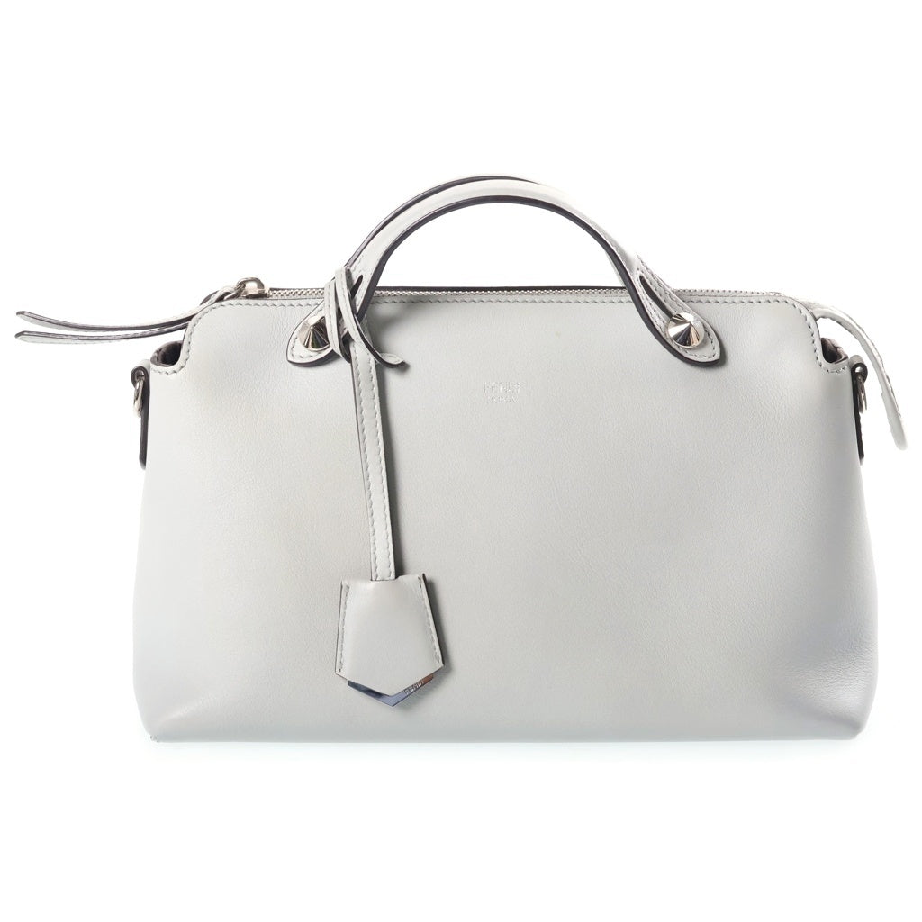 FENDI(フェンディ) バイザウェイ ミディアム レザー 2WAY ハンド ショルダーバッグ シルバー金具 グレー 8BL124 レディース