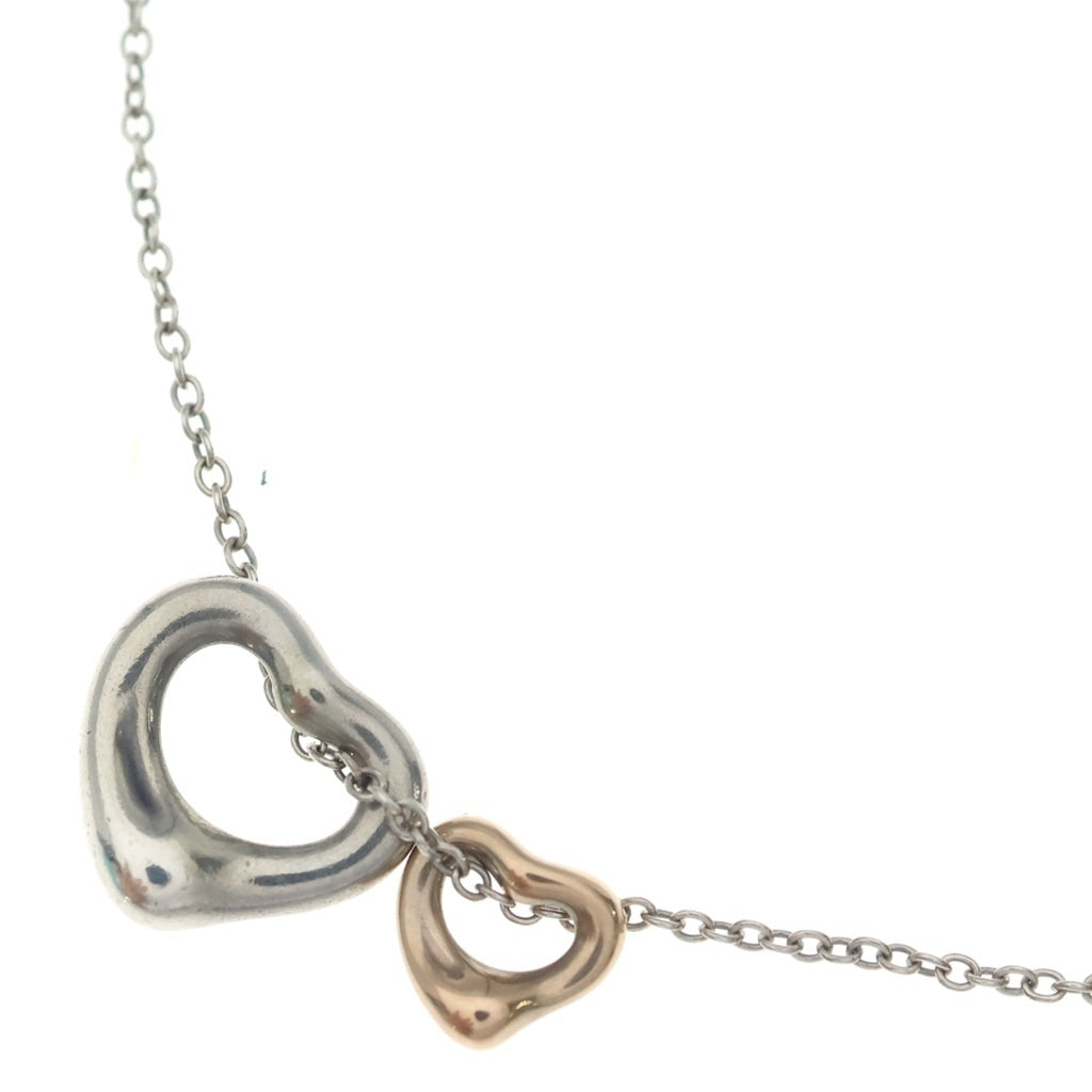 TIFFANY & Co.(ティファニー) エルサペレッティ ダブルオープンハートネックレス Ag925/Au750PG 2.5g レディース