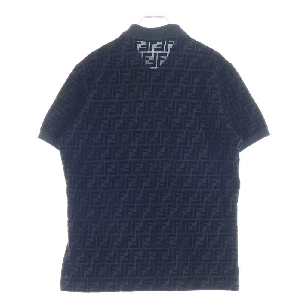FENDI(フェンディ) ズッカ総柄 フロッキープリント 半袖ポロシャツ ブラック 12CPF-23-260 レディース