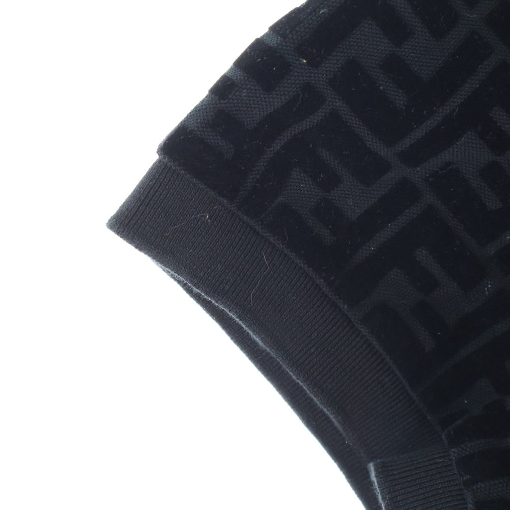 FENDI(フェンディ) ズッカ総柄 フロッキープリント 半袖ポロシャツ ブラック 12CPF-23-260 レディース