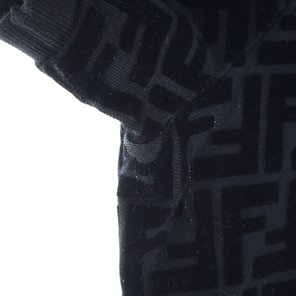 FENDI(フェンディ) ズッカ総柄 フロッキープリント 半袖ポロシャツ ブラック 12CPF-23-260 レディース