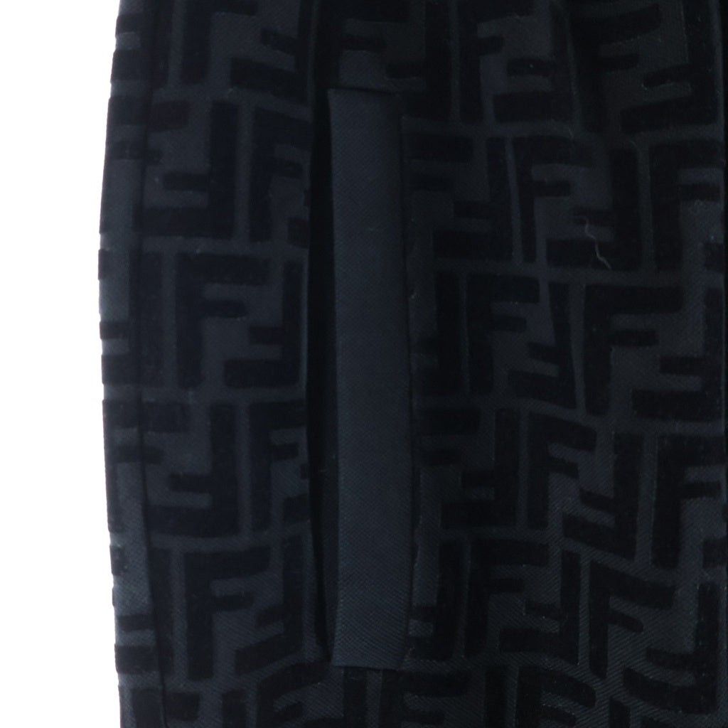 FENDI(フェンディ) ズッカ総柄 フロッキープリント トラック ジョガー パンツ ブラック 12CPF-22-2824 レディース
