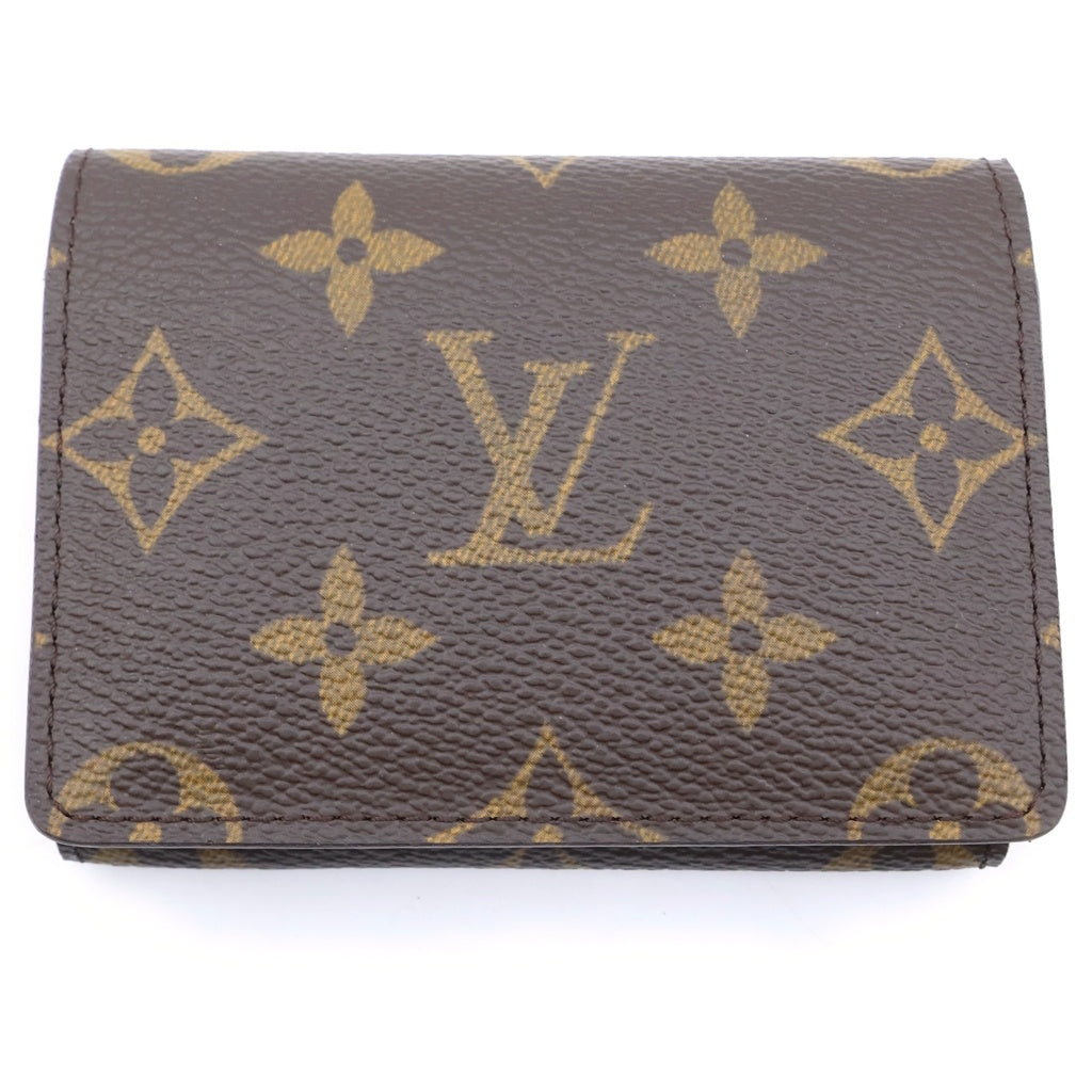 LOUIS VUITTON(ルイヴィトン) モノグラム アンヴェロップ カルトドゥヴィジット カードケース コンパクトウォレット 財布 ブラウン PVC×レザー M62920