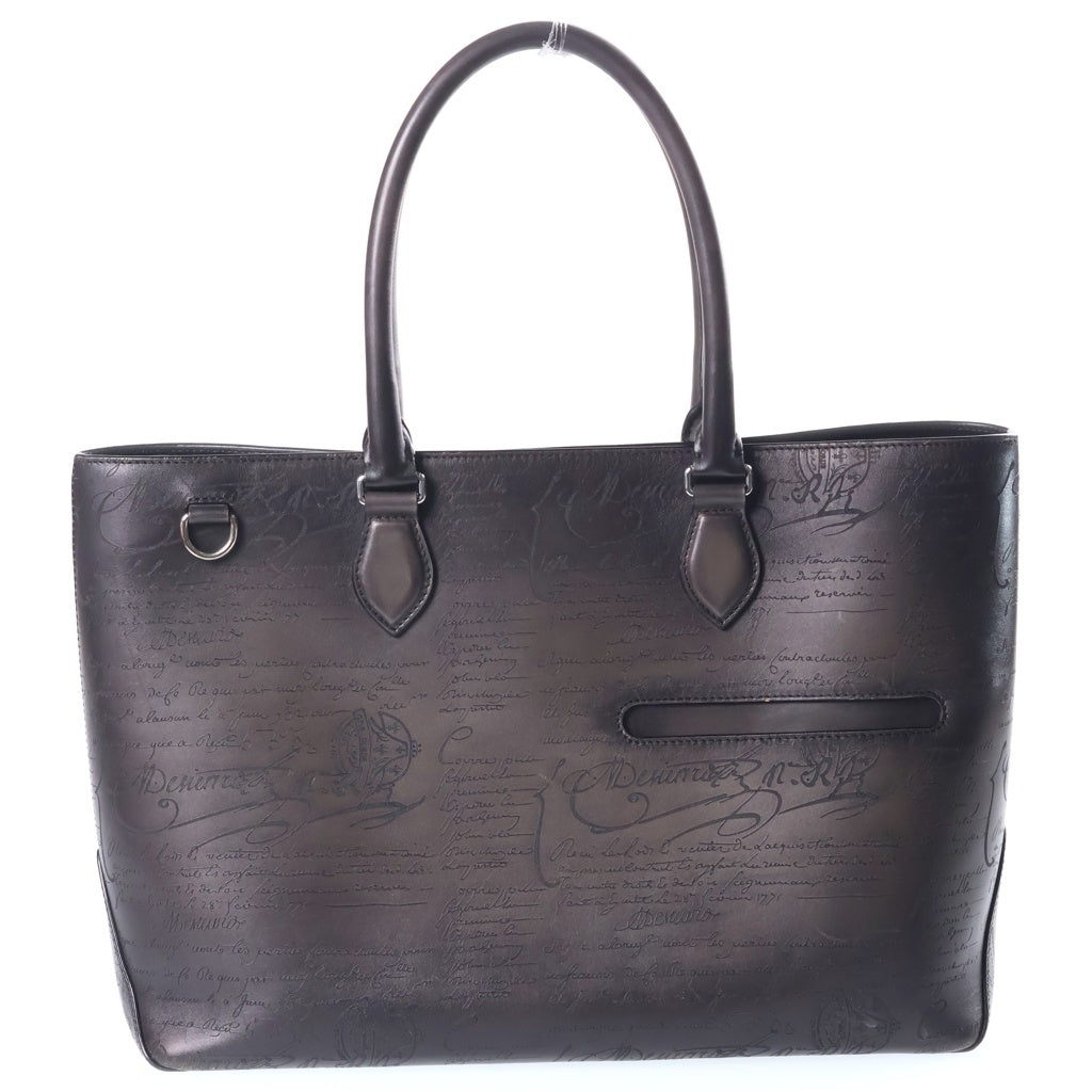 Berluti(ベルルッティ) カリグラフィ トゥジール トート ハンドバッグ ヴェネチアカーフレザー Dリング グレー 235695 レディース