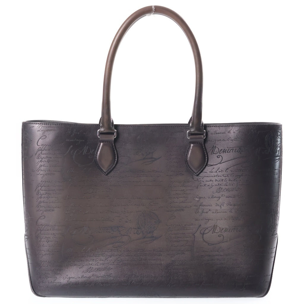 Berluti(ベルルッティ) カリグラフィ トゥジール トート ハンドバッグ ヴェネチアカーフレザー Dリング グレー 235695 レディース