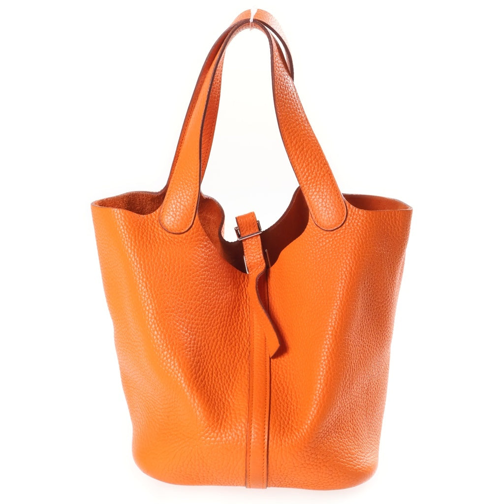 HERMES(エルメス) ピコタンMM ハンドバッグ オレンジ トリヨンクレマンス シルバー金具 □H刻印 レディース