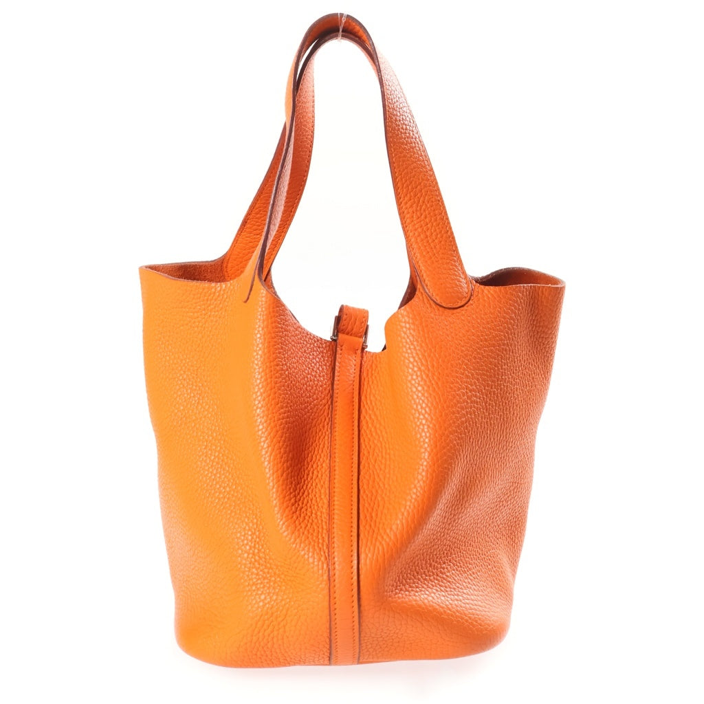 HERMES(エルメス) ピコタンMM ハンドバッグ オレンジ トリヨンクレマンス シルバー金具 □H刻印 レディース