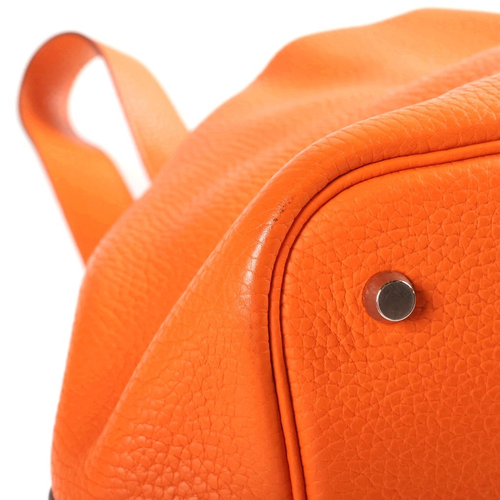 HERMES(エルメス) ピコタンMM ハンドバッグ オレンジ トリヨンクレマンス シルバー金具 □H刻印 レディース