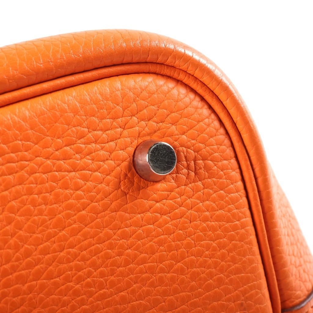 HERMES(エルメス) ピコタンMM ハンドバッグ オレンジ トリヨンクレマンス シルバー金具 □H刻印 レディース