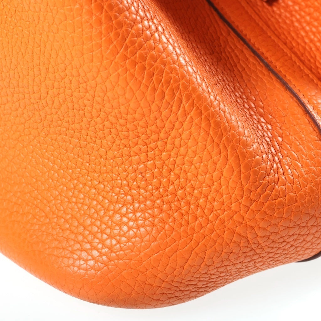 HERMES(エルメス) ピコタンMM ハンドバッグ オレンジ トリヨンクレマンス シルバー金具 □H刻印 レディース