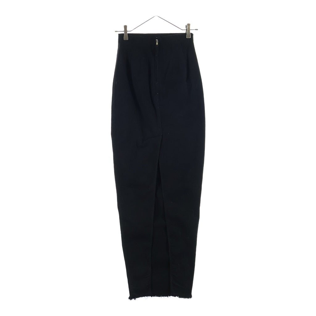 Rick Owens(リックオウエンス) 24SS Lido Dirt Pillar Denim Maxi Skirt リド ダート ピラー デニム タイトロング スカート ブラック レディース RO01D2344-SBB