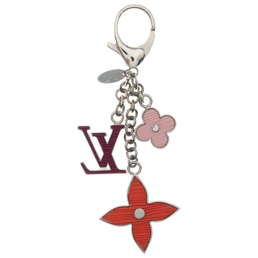 LOUIS VUITTON(ルイヴィトン) ビジュー サック フルール ドゥ エピ チャーム キーホルダー メタル シルバー金具 レッド×ピンク M00003 レディース