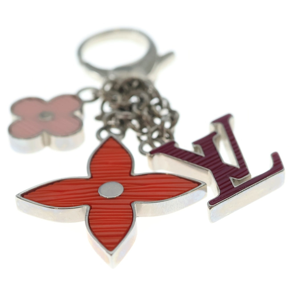 LOUIS VUITTON(ルイヴィトン) ビジュー サック フルール ドゥ エピ チャーム キーホルダー メタル シルバー金具 レッド×ピンク M00003 レディース