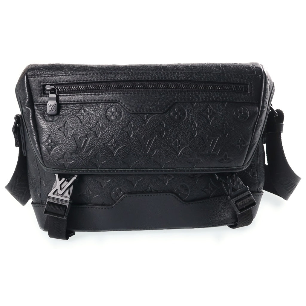 LOUIS VUITTON(ルイヴィトン) モノグラムアンプラント メッセンジャー・ヴォワヤージュ PM ショルダーバッグ ブラック レザー M25121 ブラック金具 レディース