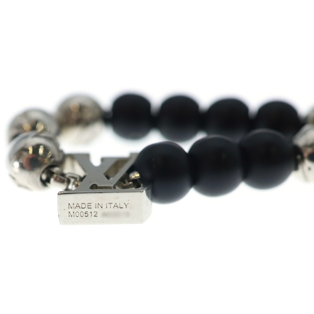 LOUIS VUITTON(ルイヴィトン) ビーズ ブレスレット シルバー×黒 M00512 レディース