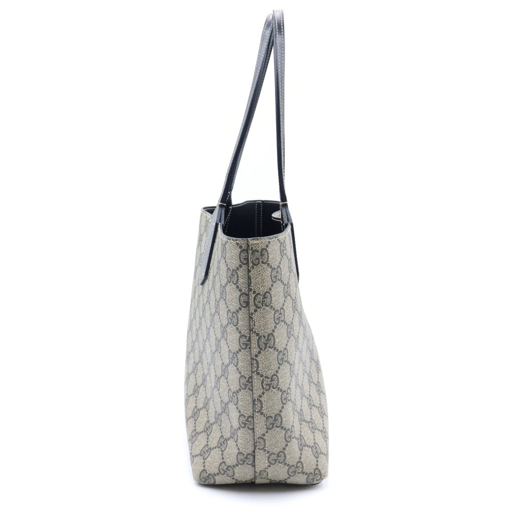GUCCI(グッチ) GGスプリーム リバーシブル トートバッグ PVC レザー ベージュ/ブラック 372613 レディース