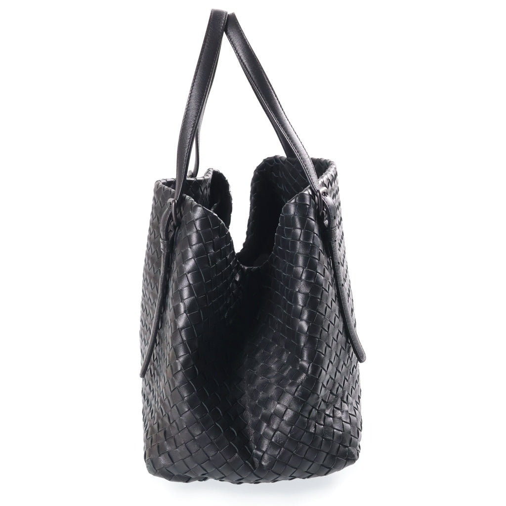 BOTTEGA VENETA(ボッテガヴェネタ) イントレチャート トートバッグ ブラック レザー レディース