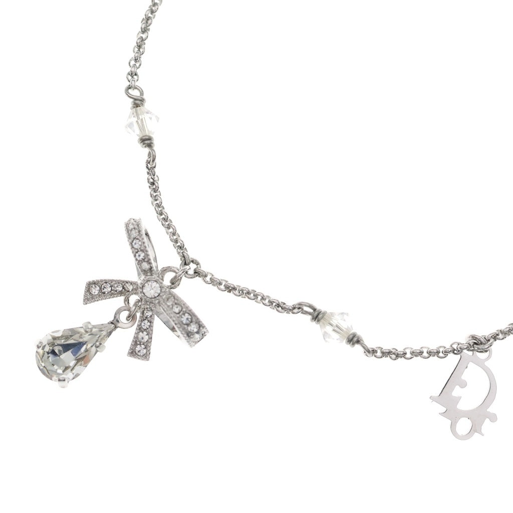 Christian Dior(クリスチャンディオール) ビジュー ネックレス リボンモチーフ レディース