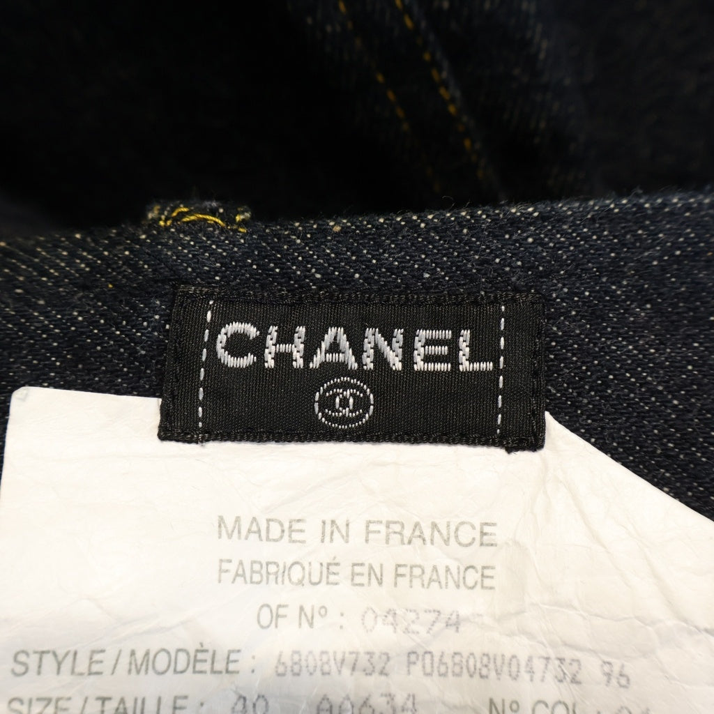 CHANEL BOUTIQUE(シャネルブティック) ココボタンバックジップ デニムミニスカート インディゴブルー #40 6808V732 レディース